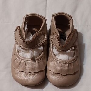 Livie & Luca Metallic Tan Mary Jane Baby Shoes